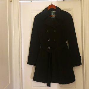 Larry Levine Sport Large Womans wool 3/4 length  Peacoat style fully lined.